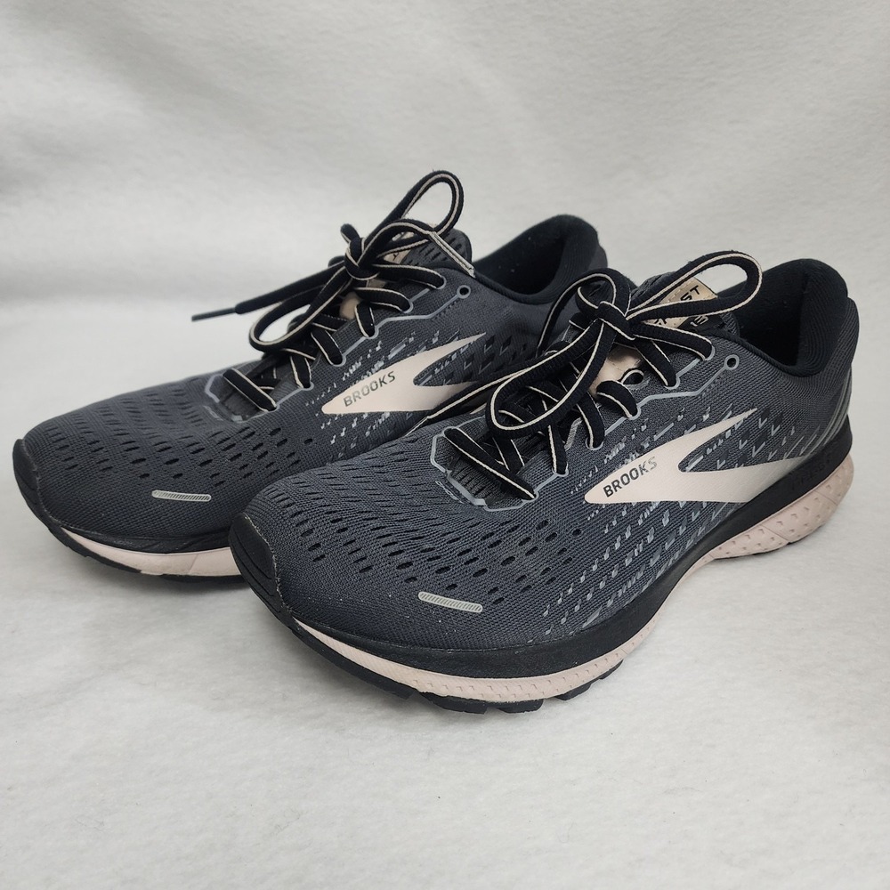 Brooks Ghost 13 1203381B062 Womens US 9.5 Running Shoes Black Gray Sneakers